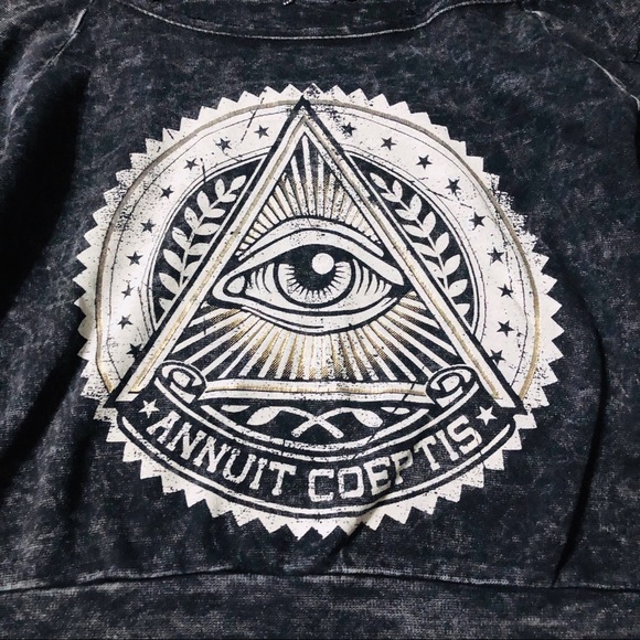 Off Shoulder Stonewashed Top Pyramid Eye - Picture 2 of 4